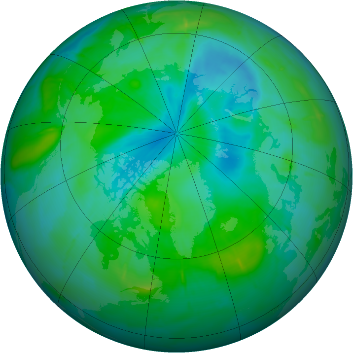 Arctic ozone map for 27 August 2009